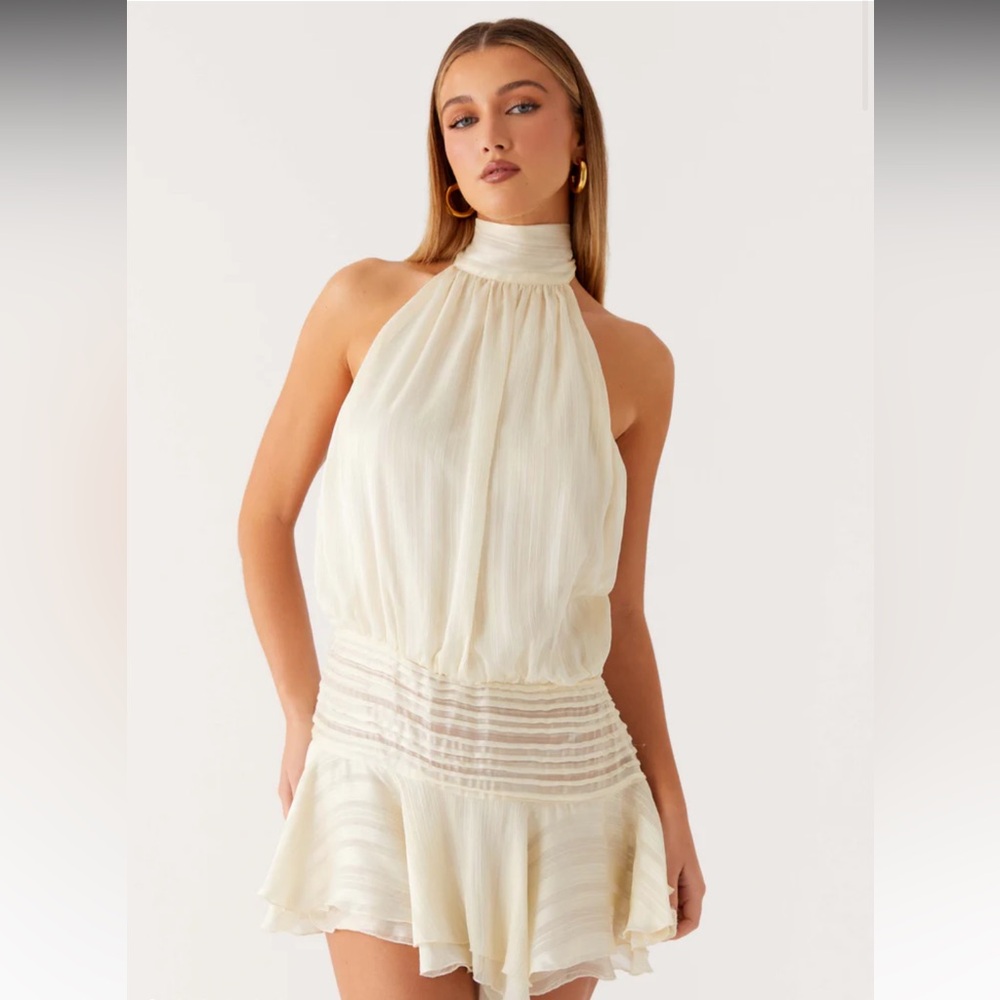 Peppermayo - Willow Chiffon Mini Dress - Ivory
